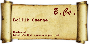 Bolfik Csenge névjegykártya